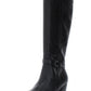 Giani Bernini Womens Black Buckle Accent Round Toe Stacked Heel Zip-up Leather Heeled Boots Size 5