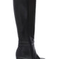 Giani Bernini Womens Black Buckle Accent Round Toe Stacked Heel Zip-up Leather Heeled Boots Size 5
