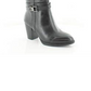 Giani Bernini Womens Black Buckle Accent Round Toe Stacked Heel Zip-up Leather Heeled Boots Size 5