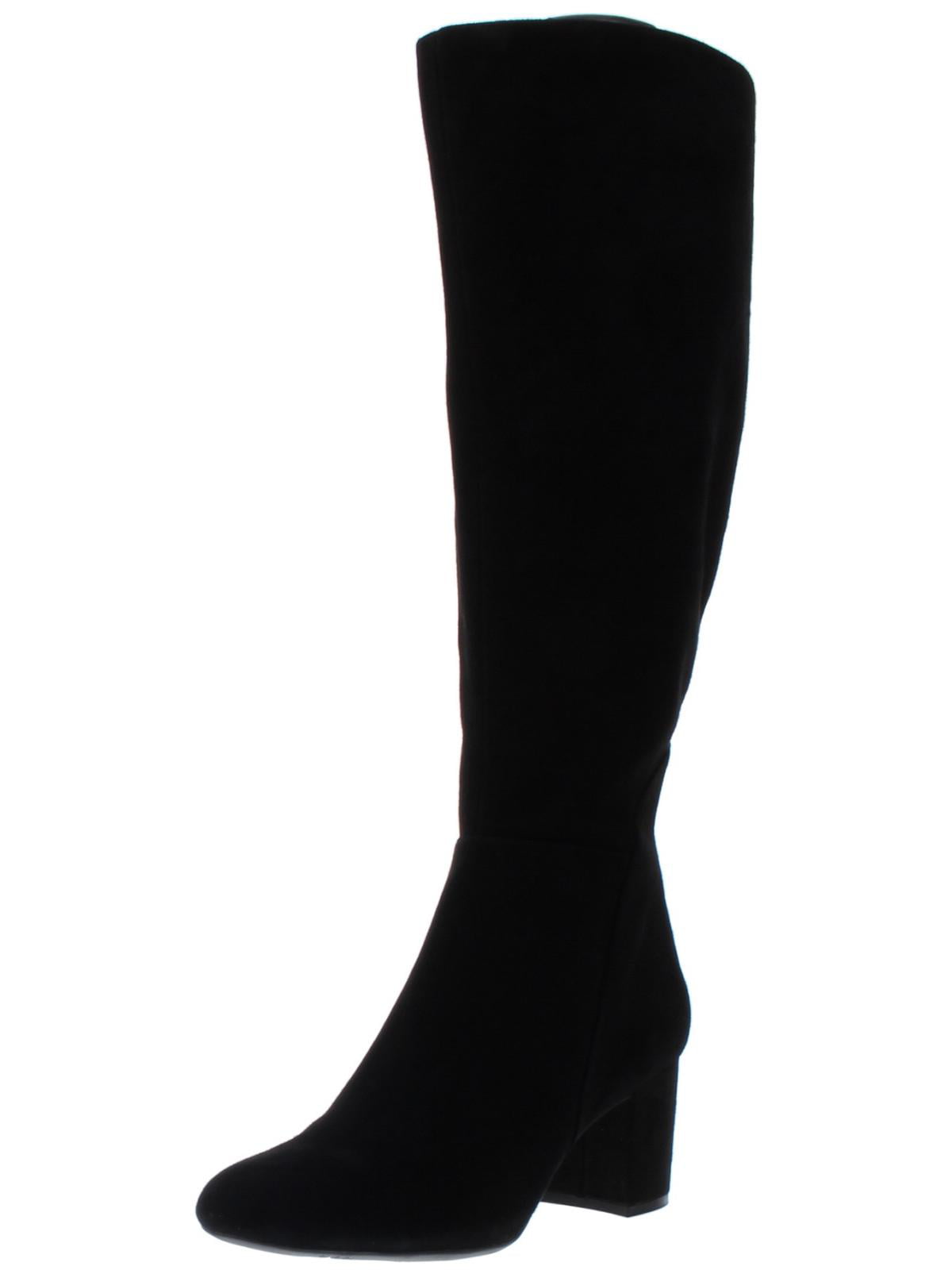 INC International Concepts Women's Block Heel Zip up Suede Dress Boots Black Size 6