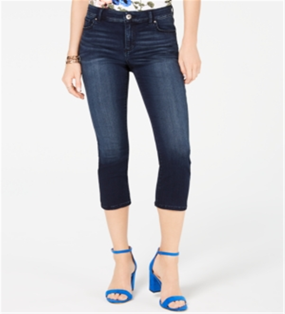 INC International Concepts Women's Finity Stretch Cropped Jeans Blue Size 6