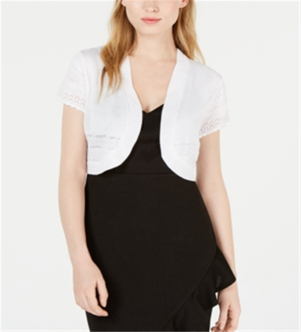 Robbie Bee Women's Knit Shrug White Size Petite L