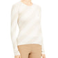 Theory Women's Silk Ribbed Crewneck Sweater White Size Large