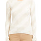 Theory Women's Silk Ribbed Crewneck Sweater White Size Large