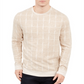 Alfani Men's Jacquard Grid Pullover Crewneck Sweater Beige Size 3XL