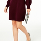 Charter Club Women's Mock Neck Cashmere Sheath Dress Red Size Small