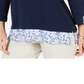 Karen Scott Women's Printed Trim Top Blue Size Petite XL