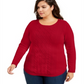Charter Club Women's Plus Size Cable-Knit Sweater Ravishing Red Size 4X