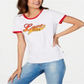 Tommy Hilfiger Women's Love-Graphic Ringer T-Shirt  Bright White Size Small