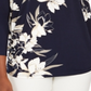 JM Collection Women's Printed Rhinestone Dolman Sleeve Top Blue Size S