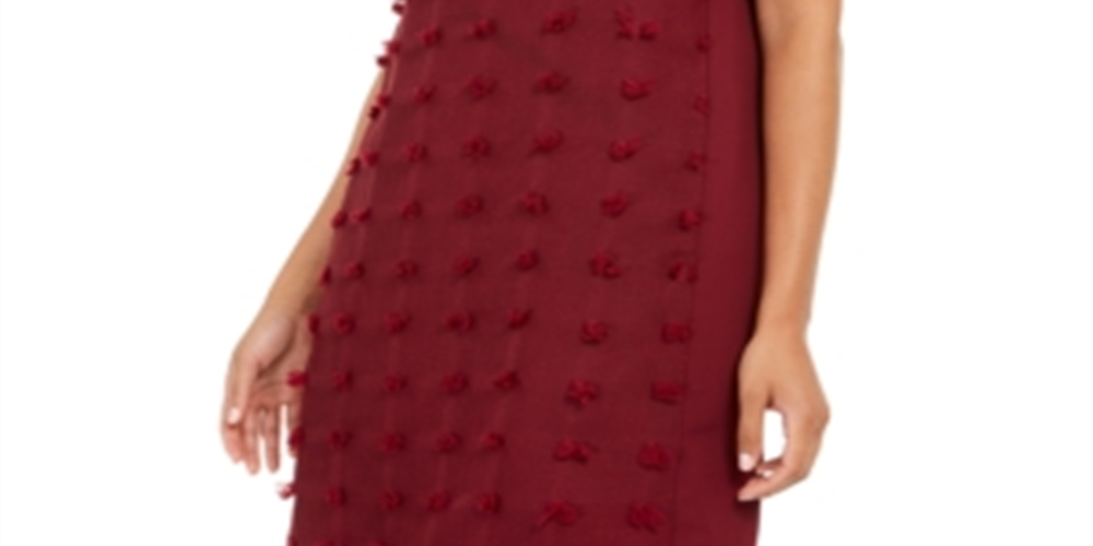 Alfani Women's Textured Dot a Line Dress Red Size 14 Petite