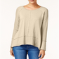 Style & Co Women's Cotton High Low Top Cream Size M