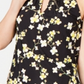 INC International Concepts Women's Floral Print Keyhole Neck Halter Top Yellow-Black Size Small