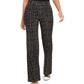 Alfani Women's  Printed Pull-on Pants Black Size Large