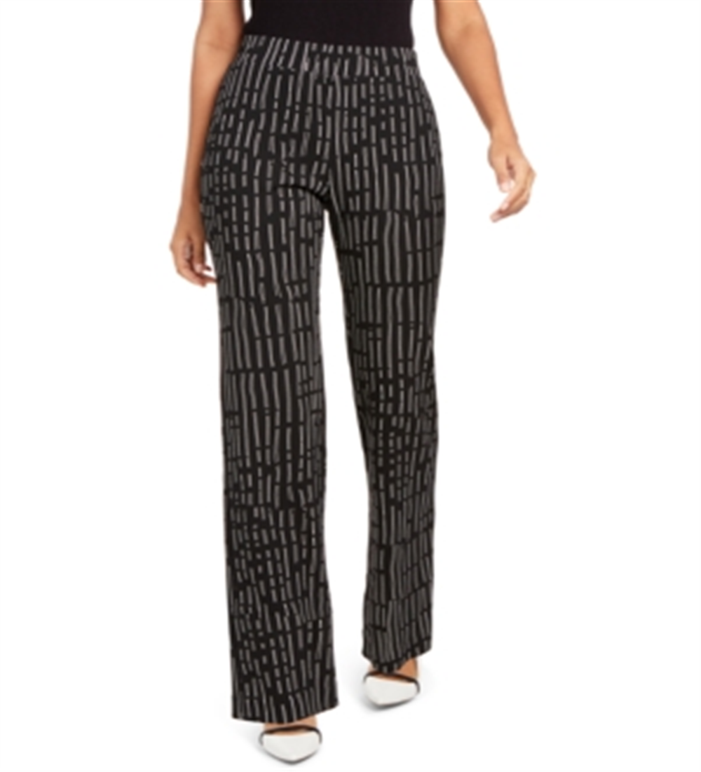 Alfani Women's  Printed Pull-on Pants Black Size Large