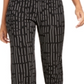 Alfani Women's  Printed Pull-on Pants Black Size Large