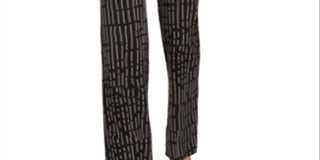 Alfani Women's  Printed Pull-on Pants Black Size Large