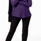 Alfani Women's Ribbed Snap-Detail Sweater Batik Amethyst Purple Size 2XL