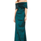 Vince Camuto Women's Satin Foldover Off the Shoulder Gown Green Size 6
