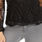 Style & Co Women's Lace Bell Sleeve Top Black Size Small