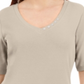 Karen Scott Button-Detail V-Neck Top Brown Size M