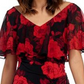 Connected Apparel Women's Petite Rose Flounce Sleeve Dress Red Size 10 P