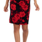 Connected Apparel Women's Petite Rose Flounce Sleeve Dress Red Size 10 P