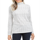 Karen Scott Fair Isle Printed Turtleneck Top  - Winter White Size XS