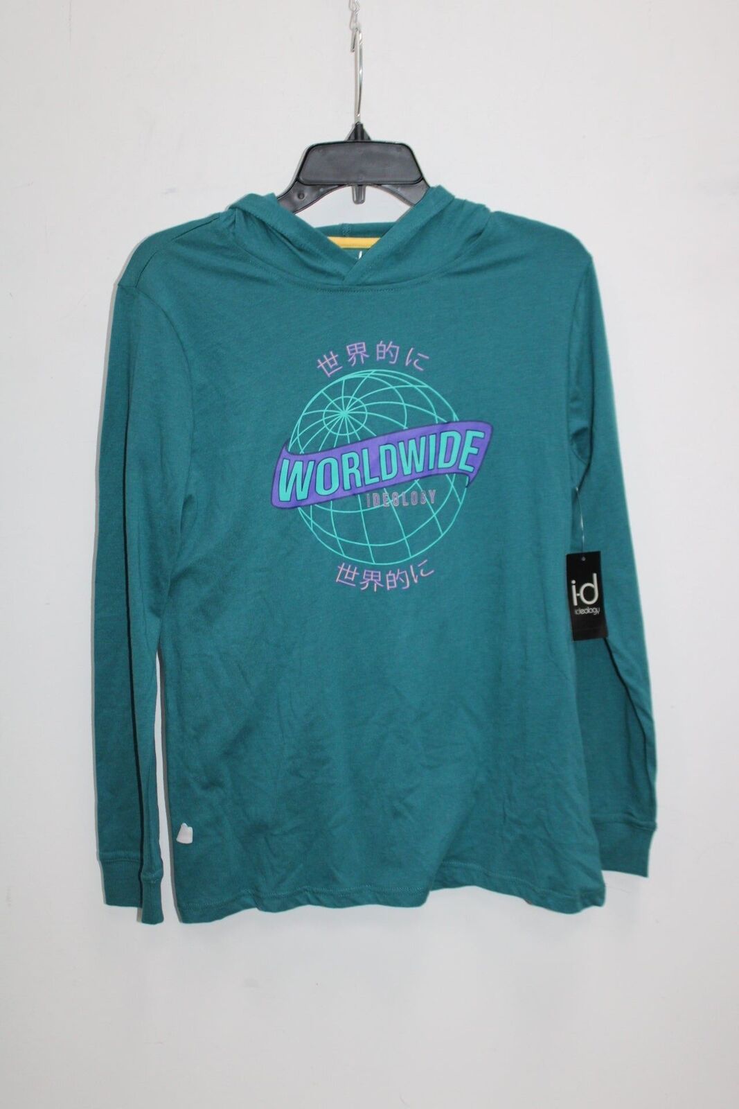 Ideology Big Boy's Graphic-Print Hooded T-Shirt Green Size X-Large