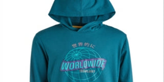 Ideology Big Boy's Graphic-Print Hooded T-Shirt Green Size X-Large