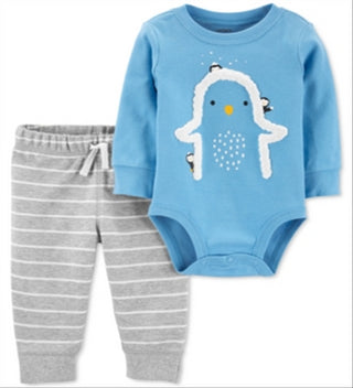 Carter's Boy's Infant Bodysuits Penguin Bodysuit & Joggers Blue Size 3MOS