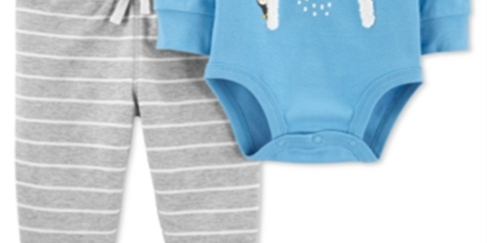 Carter's Boy's Infant Bodysuits Penguin Bodysuit & Joggers Blue Size 3MOS
