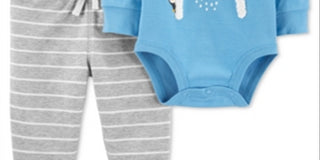 Carter's Boy's Infant Bodysuits Penguin Bodysuit & Joggers Blue Size 3MOS