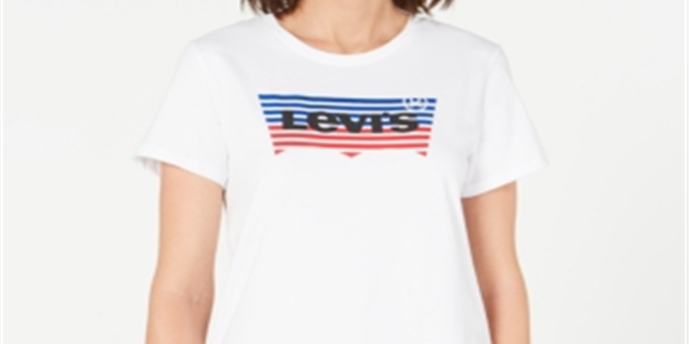 Levi's Womens Juniors the Perfect Slogan T-Shirt Cotton Graphic - White Size Extra Large