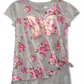 Epic Threads Big Girl's Butterfly Side Tie T-Shirt Gray Size Small