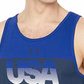 Under Armour Men's USA Logo Front Tank Top Blue Size Medium