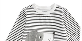 First Impressions Infant Girl's Striped Dog Print T-shirt Brown Size 3-6MOS