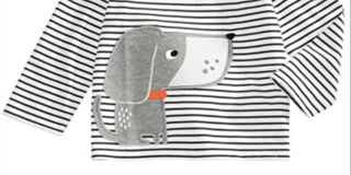 First Impressions Infant Girl's Striped Dog Print T-shirt Brown Size 3-6MOS