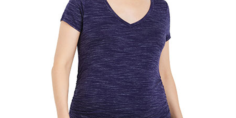 Motherhood Maternity Ruched T-Shirt - Navy Spacedye Size XS