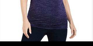 Motherhood Maternity Ruched T-Shirt - Navy Spacedye Size XS