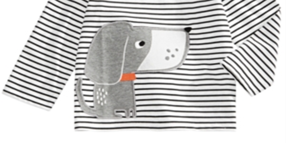 First Impressions Baby Boy's Striped Dog Print T-Shirt Brown Size 18MOS