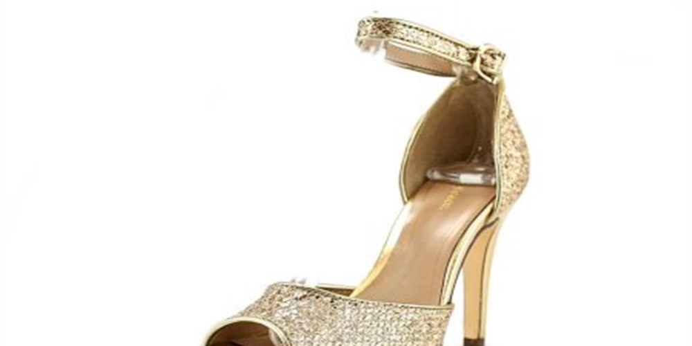 Style & Co Women's Swifty Peep-Toe Synthetic Heels Gold Size 5.5