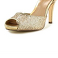 Style & Co Women's Swifty Peep-Toe Synthetic Heels Gold Size 5.5