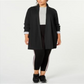 Calvin Klein Women's Performance Plus Open Front Cardigan Black Size 2X