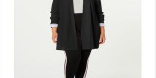Calvin Klein Women's Performance Plus Open Front Cardigan Black Size 2X