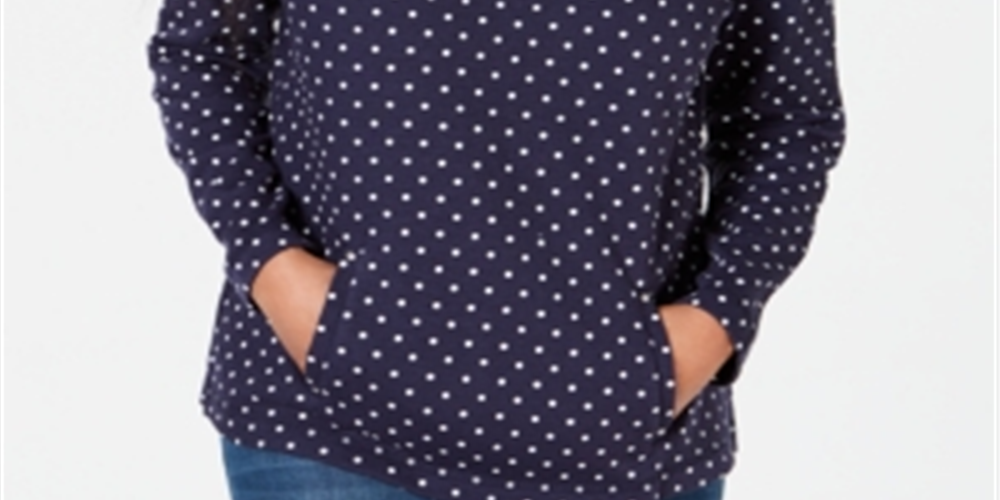 Karen Scott Petite Printed Zip-Neck Top - Intrepid Blue Size Petite Small