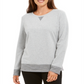 Karen Scott Women's Sport Contrast-Hem Sweatshirt  Gray Size Medium