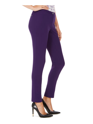 Calvin Klein Men's Pocketed Zippered Wear to Work Pants Purple Size 6 Petite
