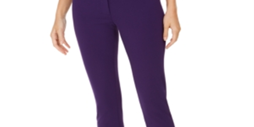 Calvin Klein Men's Pocketed Zippered Wear to Work Pants Purple Size 6 Petite