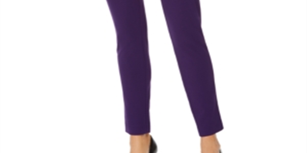 Calvin Klein Men's Pocketed Zippered Wear to Work Pants Purple Size 6 Petite